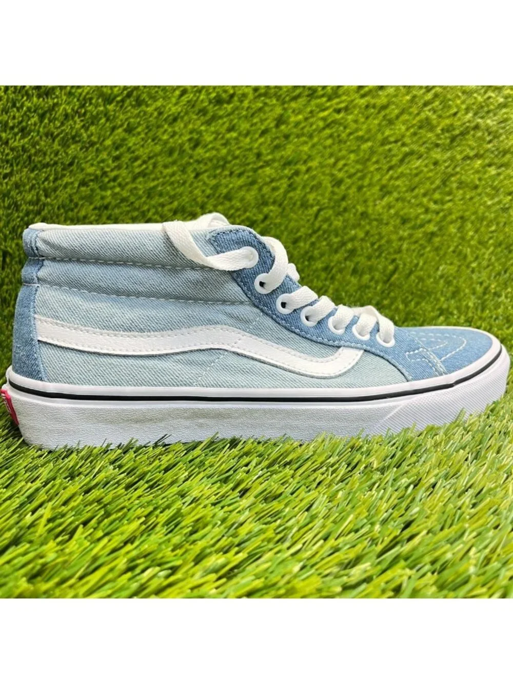 Vans Sk8-Mid Reissue Denim 2-Tone Womens Size 8.5 Blue Athletic Shoes Sneakers